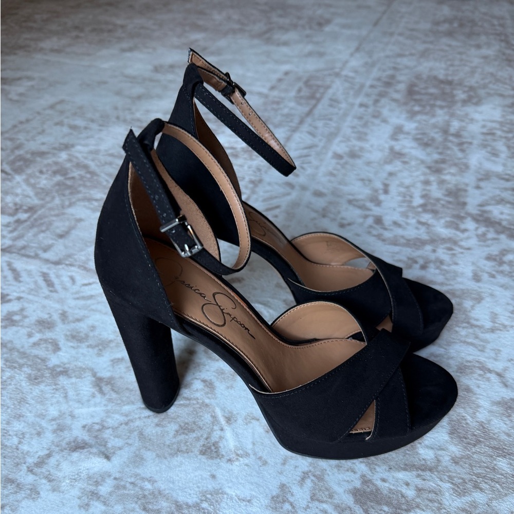 Jessica Simpson Black Strappy Heels